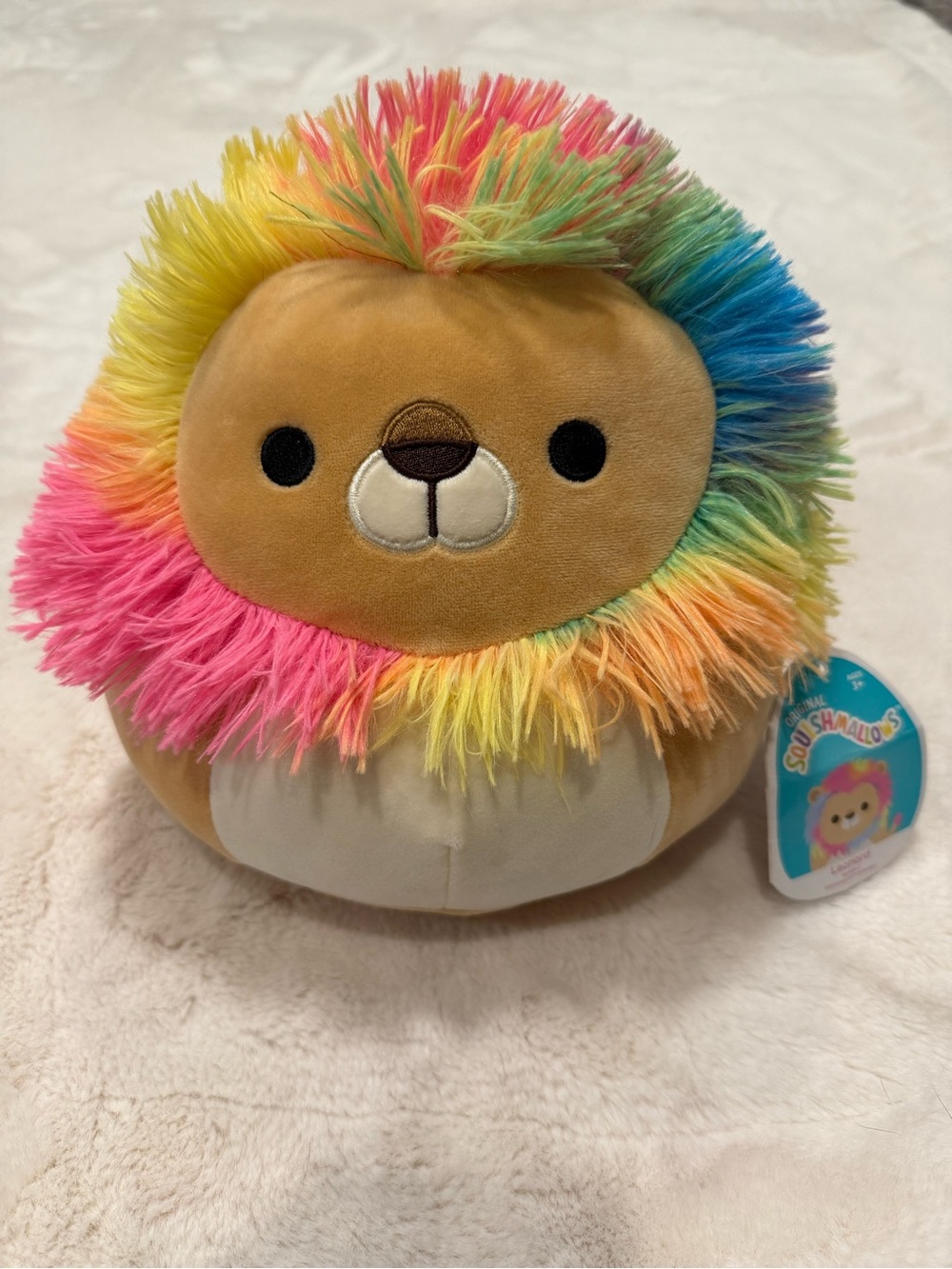 Squishmallows Leonard the Lion 8” Plush Rainbow Mane NWT 🌈🦁